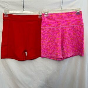Offline by Aerie High Waist Red and Pink Multi Women's Shorts, 2 pair